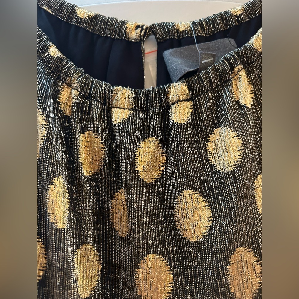 ANTHROPOLOGIE Sunday in Brooklyn Gold Confetti Halter Midi Dress, Size 2X, NWT - Picture 7 of 10